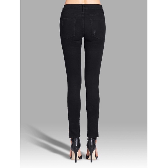 ✨NWT✨ Frame Denim Le Skinny De Jeanne Zip Black - Picture 3 of 4